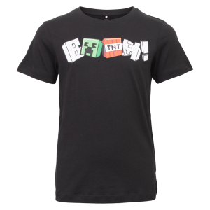 Køb Guppy Minecraft Drenge T-shirt - Black/Chest Print - 134/140 online billigt tilbud rabat tøj