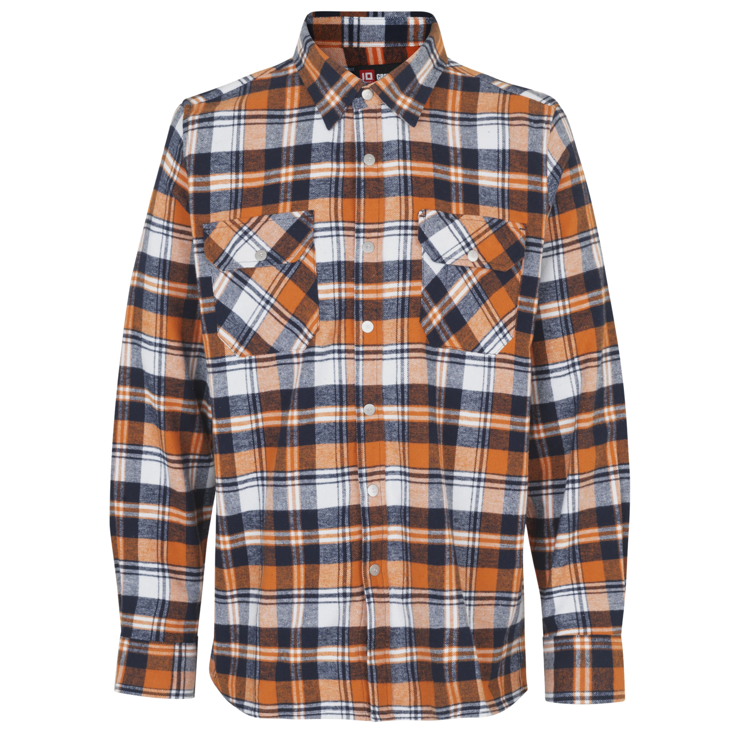 Køb ID Green Leaf Herre Skjorte - Orange - 37/38 online billigt tilbud rabat tøj