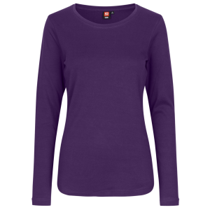 Køb ID Interlock Dame Langærmet t-shirt - Lilla - M online billigt tilbud rabat tøj