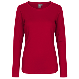 Køb ID Interlock Dame Langærmet t-shirt - Rød - S online billigt tilbud rabat tøj