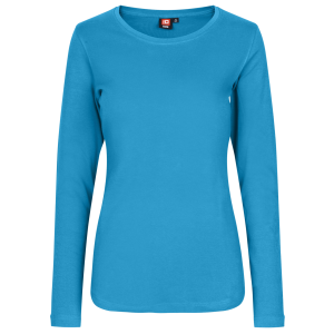 Køb ID Interlock Dame Langærmet t-shirt - Turkis - S online billigt tilbud rabat tøj