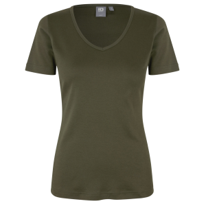 Køb ID Interlock Dame T-shirt - Oliven - S online billigt tilbud rabat tøj