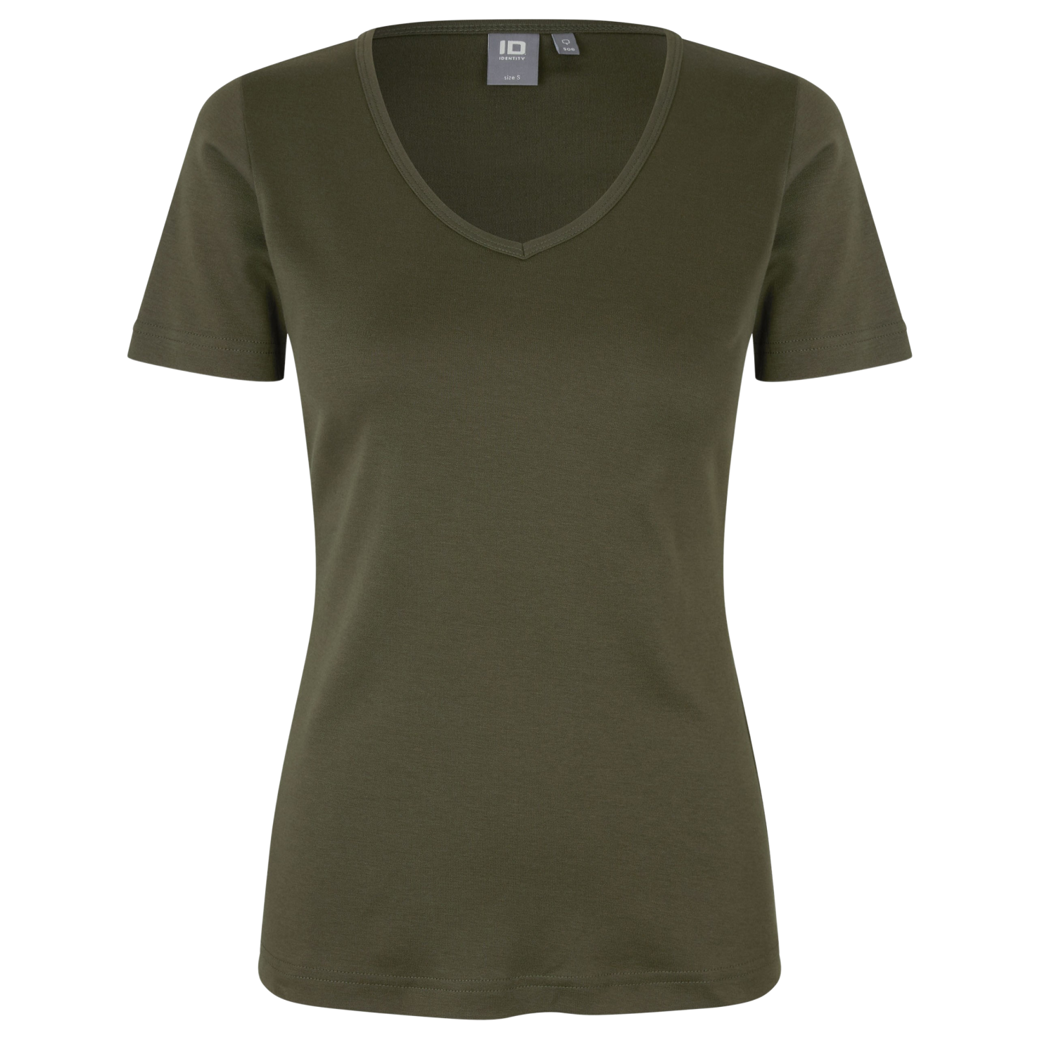 Køb ID Interlock Dame T-shirt - Oliven - S online billigt tilbud rabat tøj