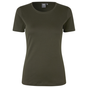 Køb ID Interlock Dame T-shirt - Oliven - S online billigt tilbud rabat tøj