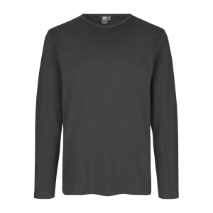 Køb ID Interlock Herre Langærmet t-shirt - Koksgrå - S online billigt tilbud rabat tøj