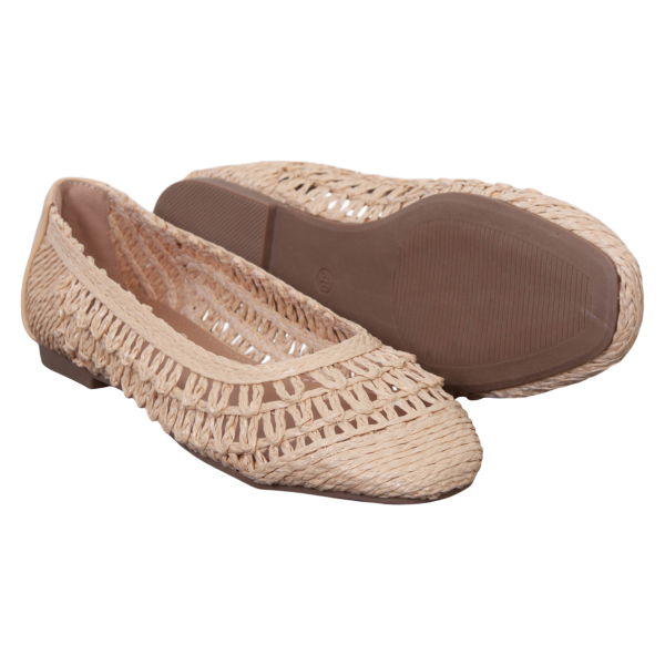 Køb Ideal Shoes Dame Ballerina - Beige - 36 online billigt tilbud rabat tøj