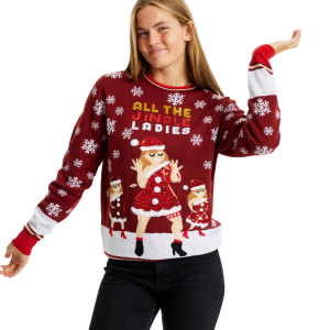 Køb Jule Dame Striktrøje - Red - S online billigt tilbud rabat tøj