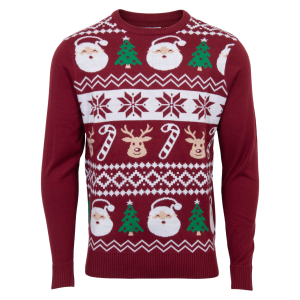 Køb Jule Herre Striktrøje - Rød - S online billigt tilbud rabat tøj