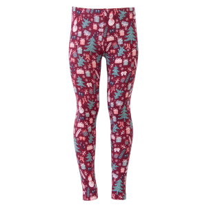 Køb Jule Pige Leggings - Red/Turquoise - 122/128 online billigt tilbud rabat tøj