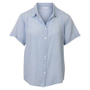 Køb Leonora Dame Kortærmet skjorte i hørmix - Heavenly Blue - 44 online billigt tilbud rabat tøj