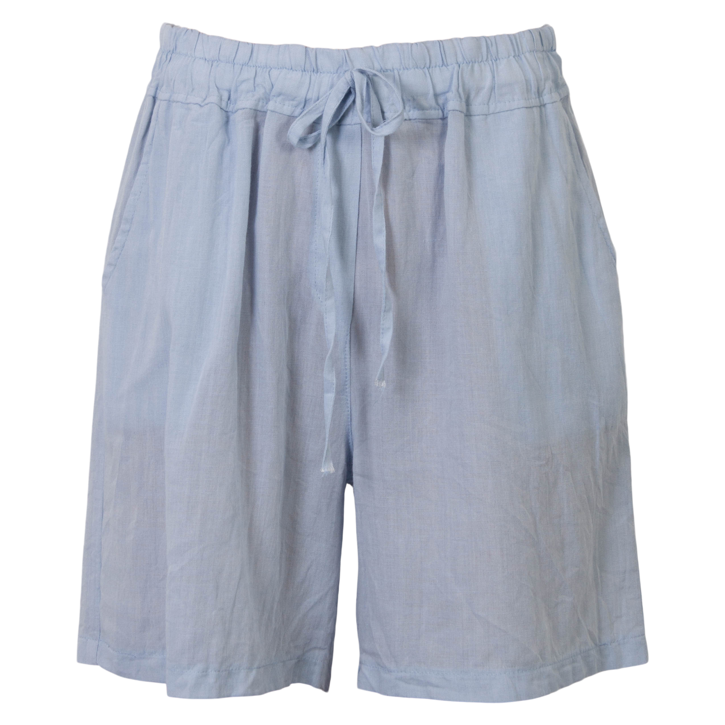 Køb Leonora Dame Shorts i hørmix - Heavenly Blue - 46 online billigt tilbud rabat tøj