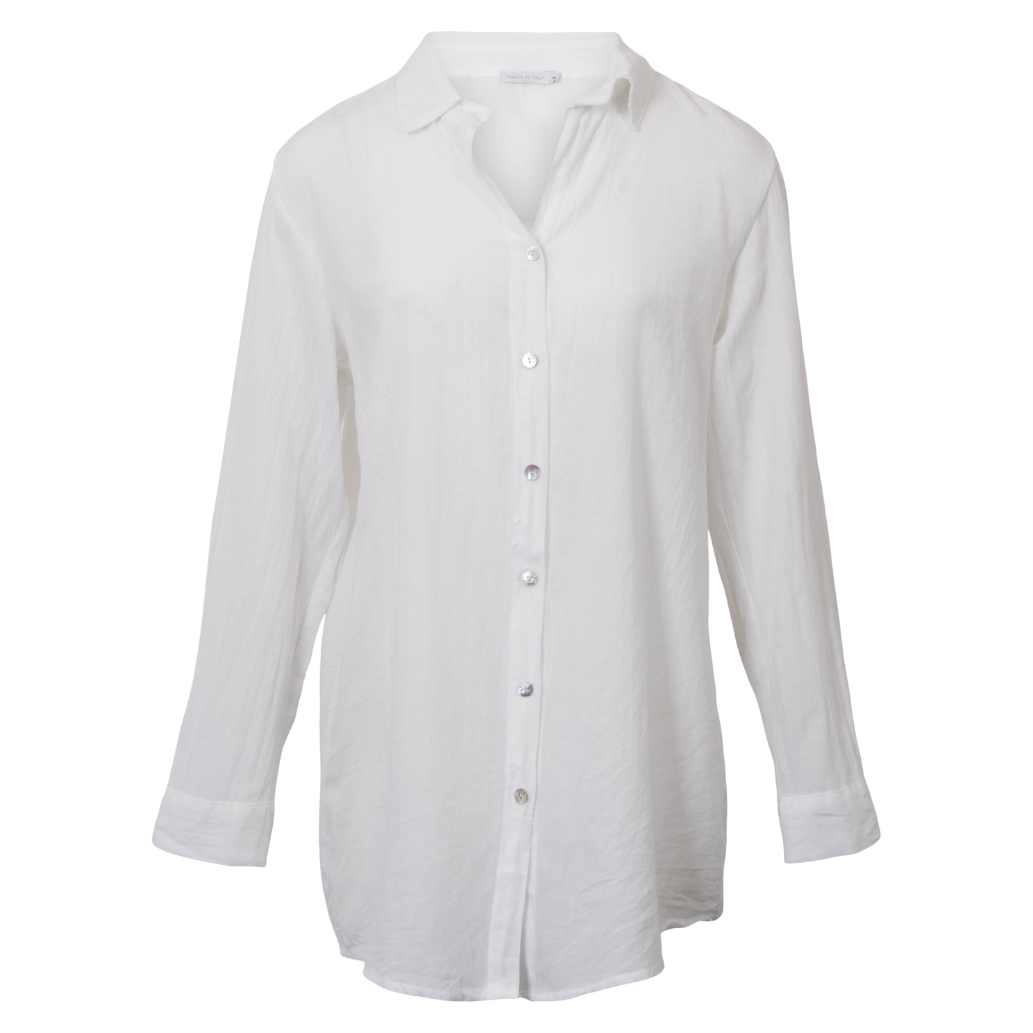 Køb Leonora Dame Skjorte i hørmix - Bright White - M online billigt tilbud rabat tøj