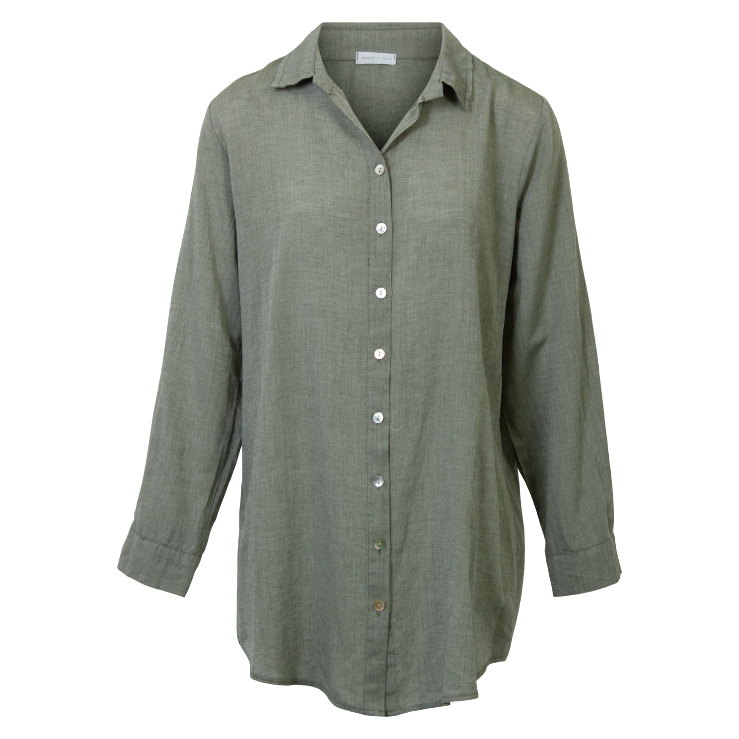 Køb Leonora Dame Skjorte i hørmix - Green - 44 online billigt tilbud rabat tøj