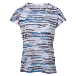 Køb M.X.O Dame T-shirt - Blue Comb - 2XL online billigt tilbud rabat tøj