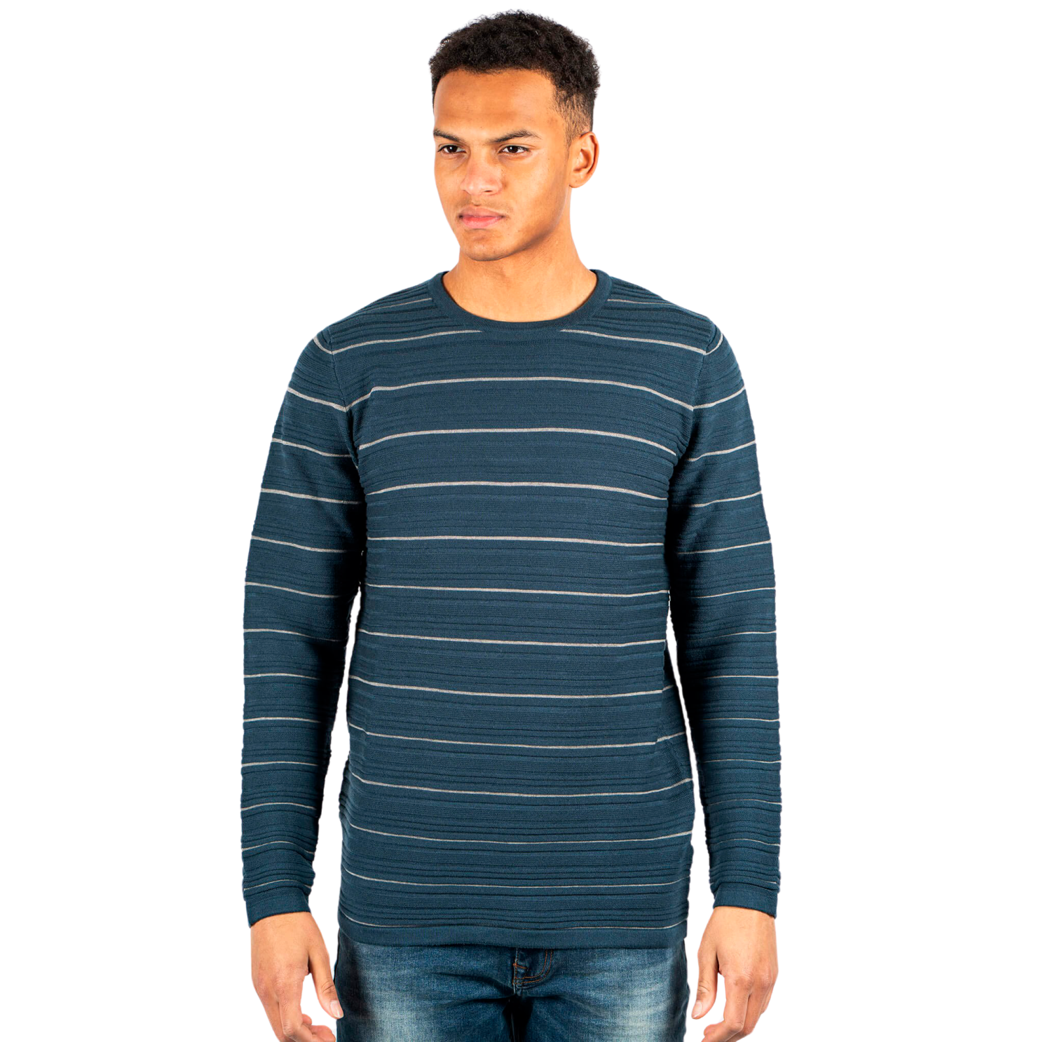 Køb Marcus Easton 22 Herre Striktrøje - Petrol Navy - S online billigt tilbud rabat tøj