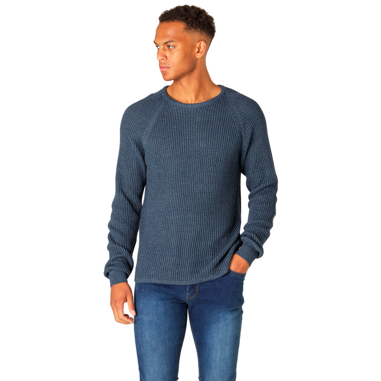 Køb Marcus Kyle Herre Striktrøje - Petrol navy mix - L online billigt tilbud rabat tøj