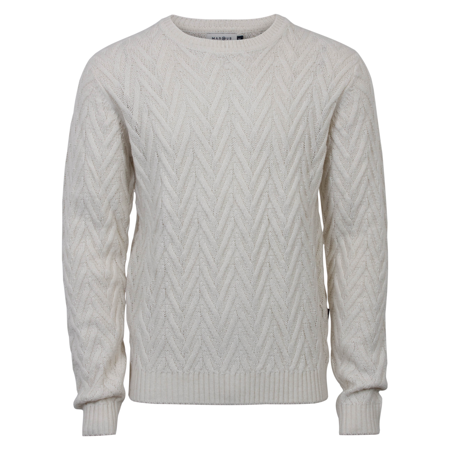 Køb Marcus Richie Herre Striktrøje i uldmix - Off White - S online billigt tilbud rabat tøj