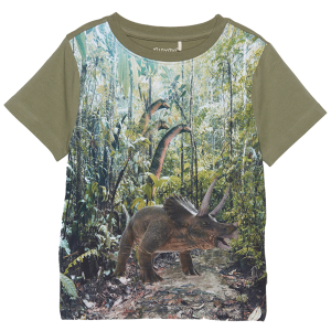 Køb Minymo Dinosaur Drenge T-shirt - Deep Lichen Green - 80 online billigt tilbud rabat tøj