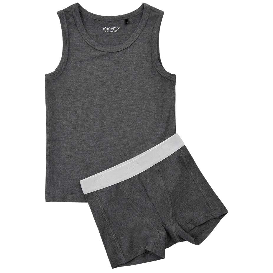 Køb Minymo Drenge Undertøjssæt - Dark Gray melange - 86 online billigt tilbud rabat tøj