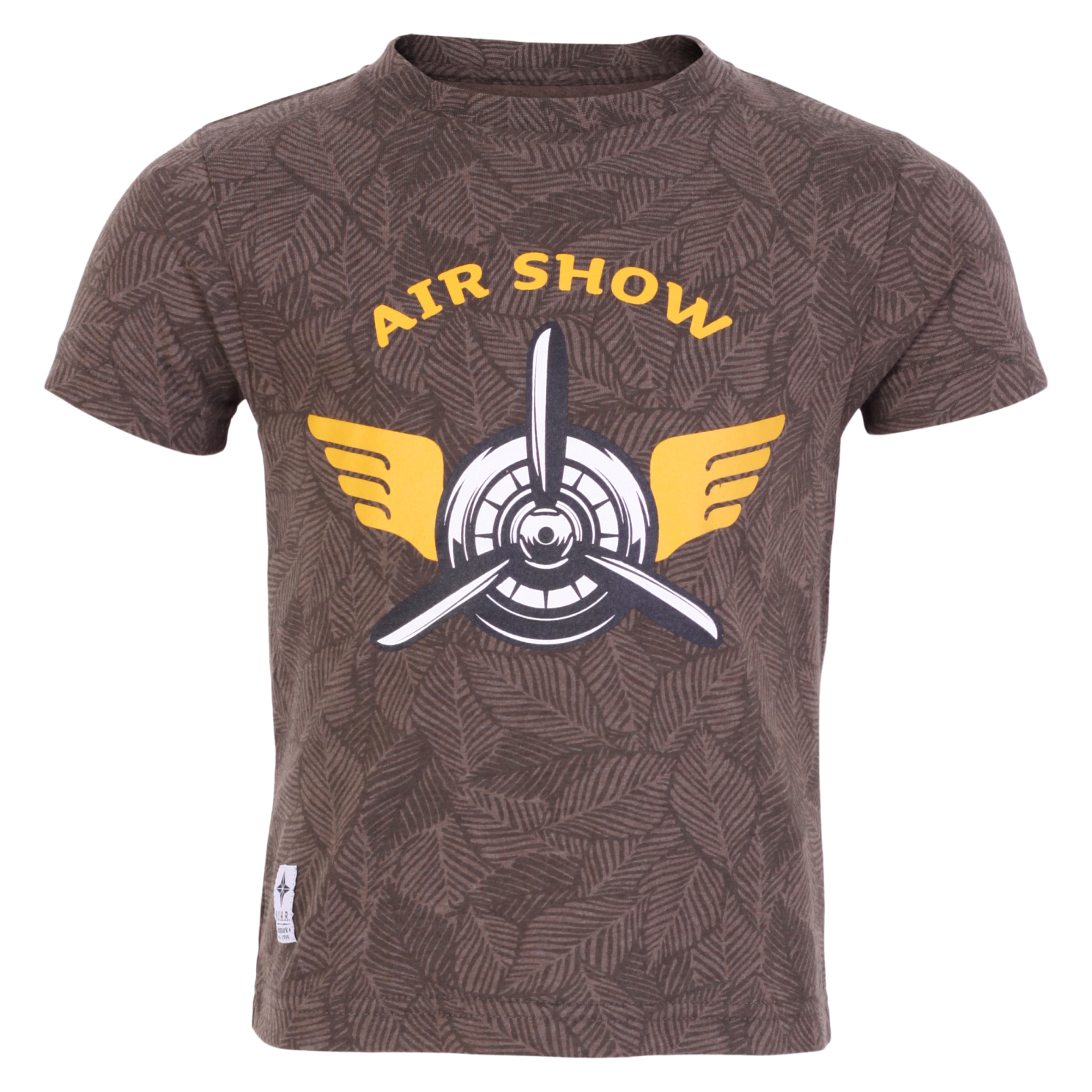 Køb N.O.H.R. Drenge T-shirt - Asphalt AOP Leaves - 110/116 online billigt tilbud rabat tøj