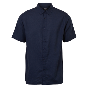 Køb Nero Marco Herre Kortærmet skjorte i hørmix - Blue Nights - S online billigt tilbud rabat tøj