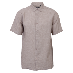 Køb Nero Marco Herre Kortærmet skjorte i hørmix - SAnd - XS online billigt tilbud rabat tøj