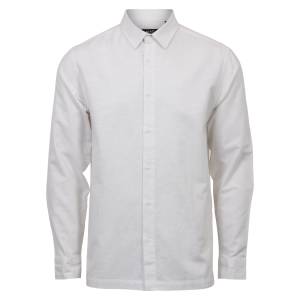 Køb Nero Marco Herre Skjorte i hørmix - Bright White - L online billigt tilbud rabat tøj