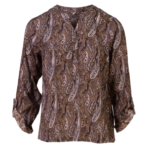 Køb Ofelia Dame Bluse - Brown Combi - L online billigt tilbud rabat tøj