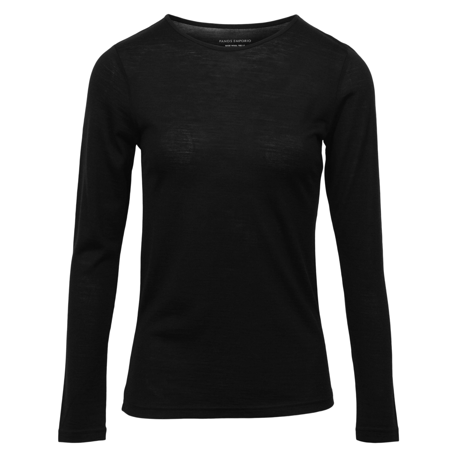 Køb Panos Emporio Dame Langærmet t-shirt i merinouldmix - BLACK - XS online billigt tilbud rabat tøj