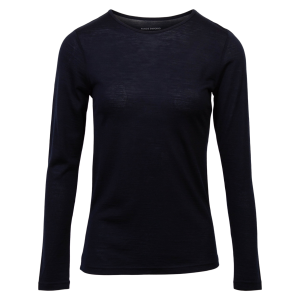 Køb Panos Emporio Dame Langærmet t-shirt i merinouldmix - DARK NAVY - XS online billigt tilbud rabat tøj