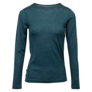 Køb Panos Emporio Dame Langærmet t-shirt i merinouldmix - DEEP TEAL - S online billigt tilbud rabat tøj