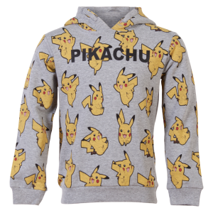 Køb Pokémon Pikachu Børne Hættetrøje - Light Grey Melange - 104 online billigt tilbud rabat tøj