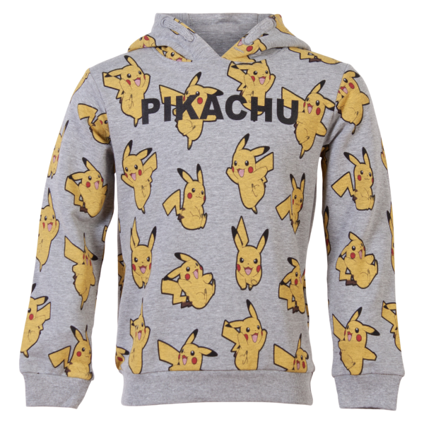 Køb Pokémon Pikachu Børne Hættetrøje - Light Grey Melange - 104 online billigt tilbud rabat tøj