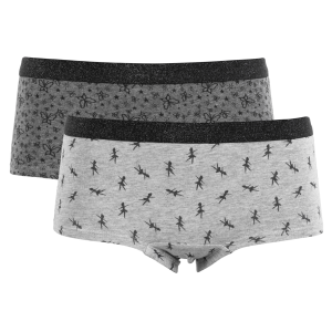 Køb Queenz Uno Pige Trusser m. glimmer - Grey Melange AOP Girl - 92 online billigt tilbud rabat tøj