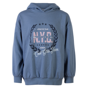 Køb Queenz Utah Pige Hættetrøje - Coronet Blue - 158/164 online billigt tilbud rabat tøj