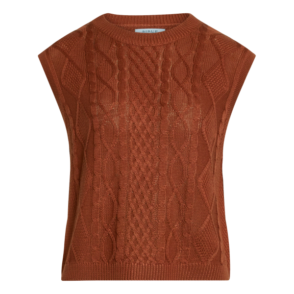 Køb Sirup Copenhagen Dame Strikvest - Rustic Brown - XL online billigt tilbud rabat tøj