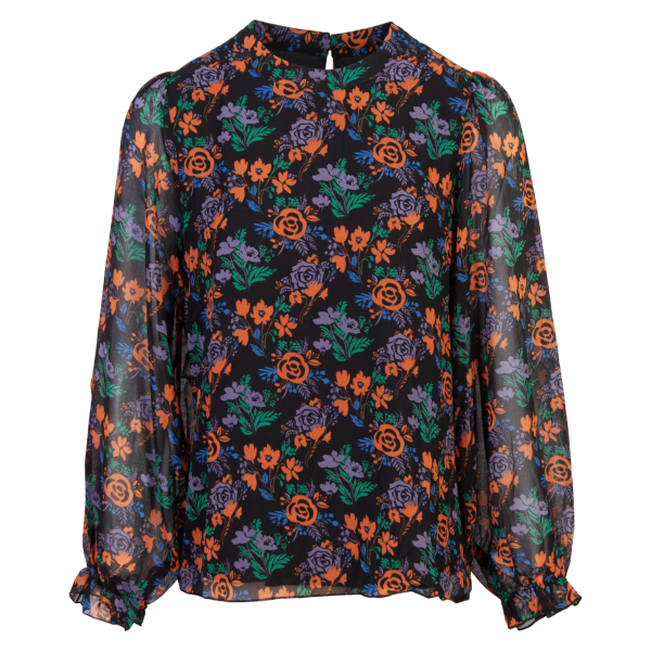 Køb Sirup Dame Bluse - Orange Flower - S online billigt tilbud rabat tøj