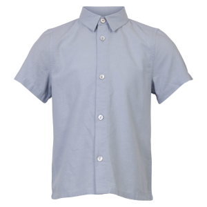 Køb Steenholt Linett Børne Kortærmet skjorte i hørmix - Heavenly Blue - 122/128 online billigt tilbud rabat tøj