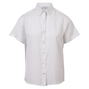 Køb Steenholt Linett Dame Kortærmet skjorte i hørmix - Bright White - S online billigt tilbud rabat tøj