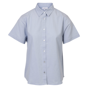 Køb Steenholt Linett Dame Kortærmet skjorte i hørmix - Heavenly Blue - 46 online billigt tilbud rabat tøj