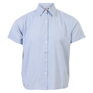 Køb Steenholt Linett Dame Kortærmet skjorte i hørmix - Sky Blue - 46 online billigt tilbud rabat tøj