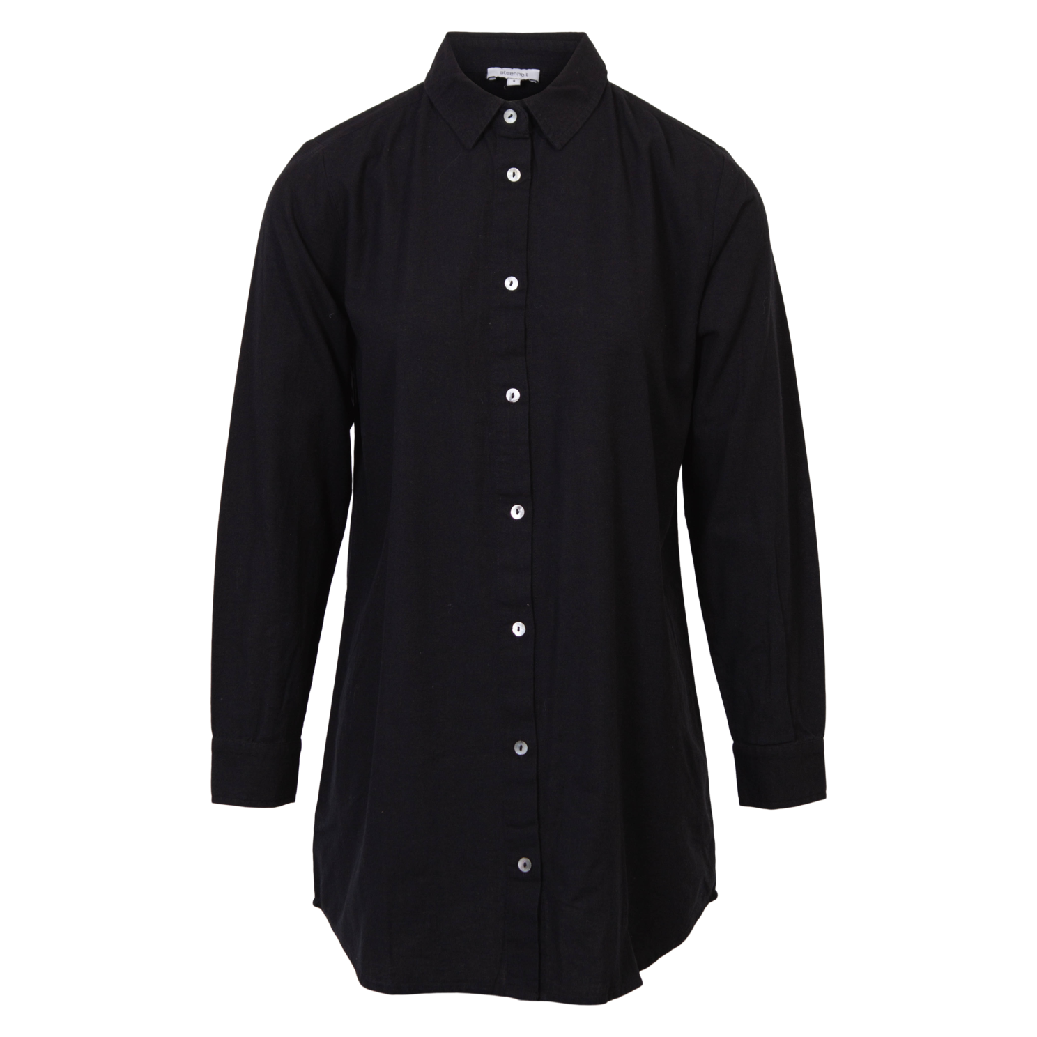 Køb Steenholt Linett Dame Skjorte i hørmix - Black - 44 online billigt tilbud rabat tøj