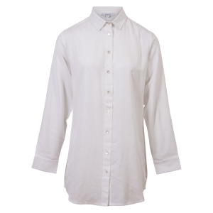 Køb Steenholt Linett Dame Skjorte i hørmix - Bright White - M online billigt tilbud rabat tøj