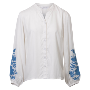 Køb Vanting Dame Bluse - White/Blue - XL online billigt tilbud rabat tøj