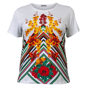 Køb Yue Sheng Dame T-shirt - Gul Blomst - L/XL online billigt tilbud rabat tøj
