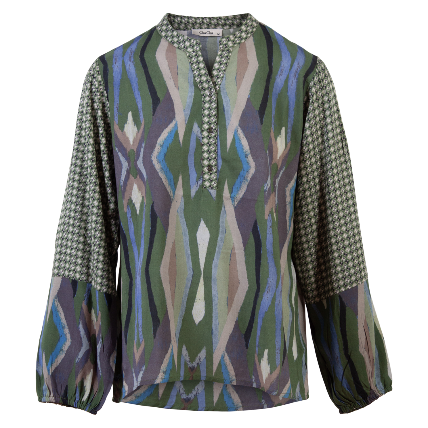 Køb ZbyZ Dame Bluse - Khaki Combi - 42/44 online billigt tilbud rabat tøj