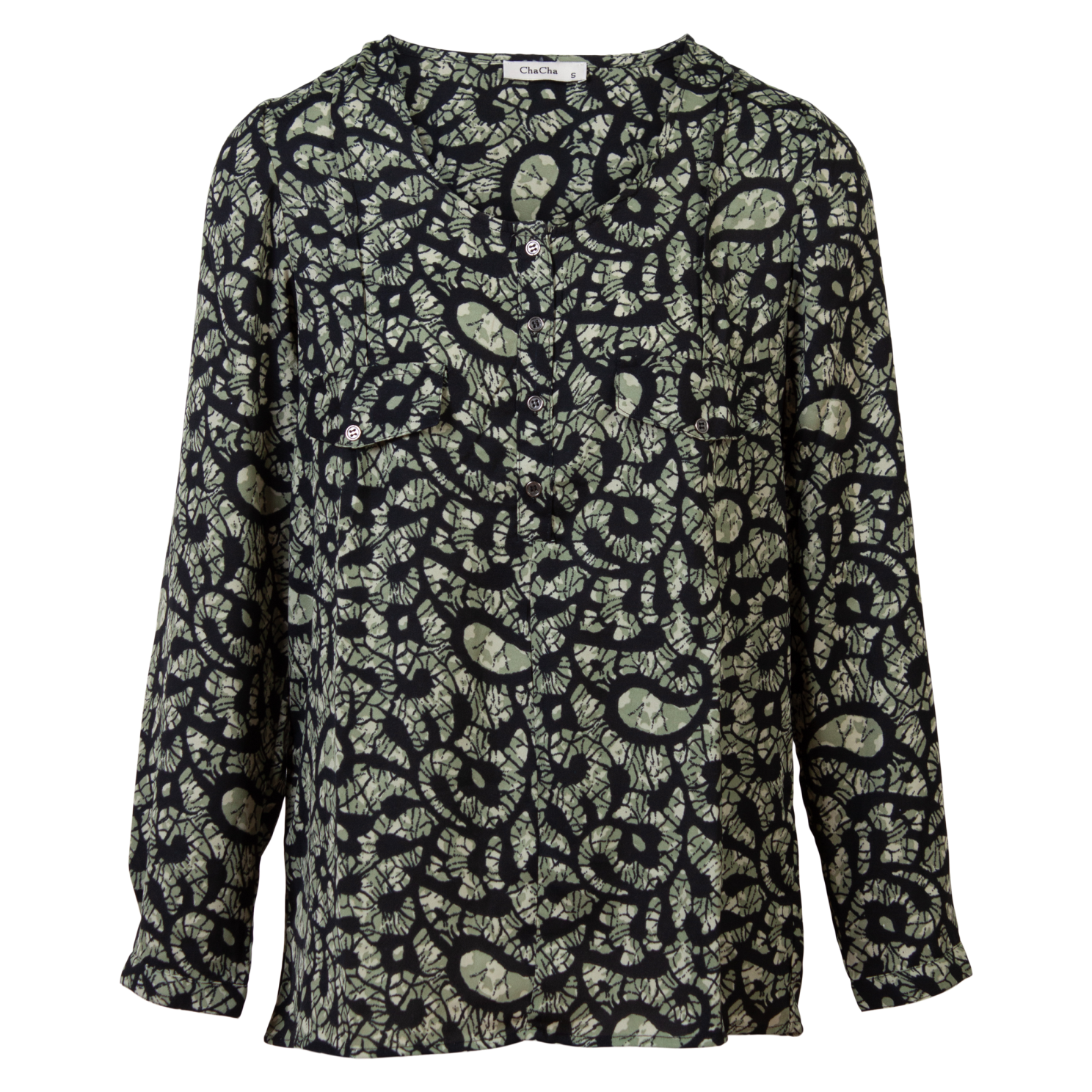Køb ZbyZ Dame Bluse - Print 1 Khaki - 42/44 online billigt tilbud rabat tøj