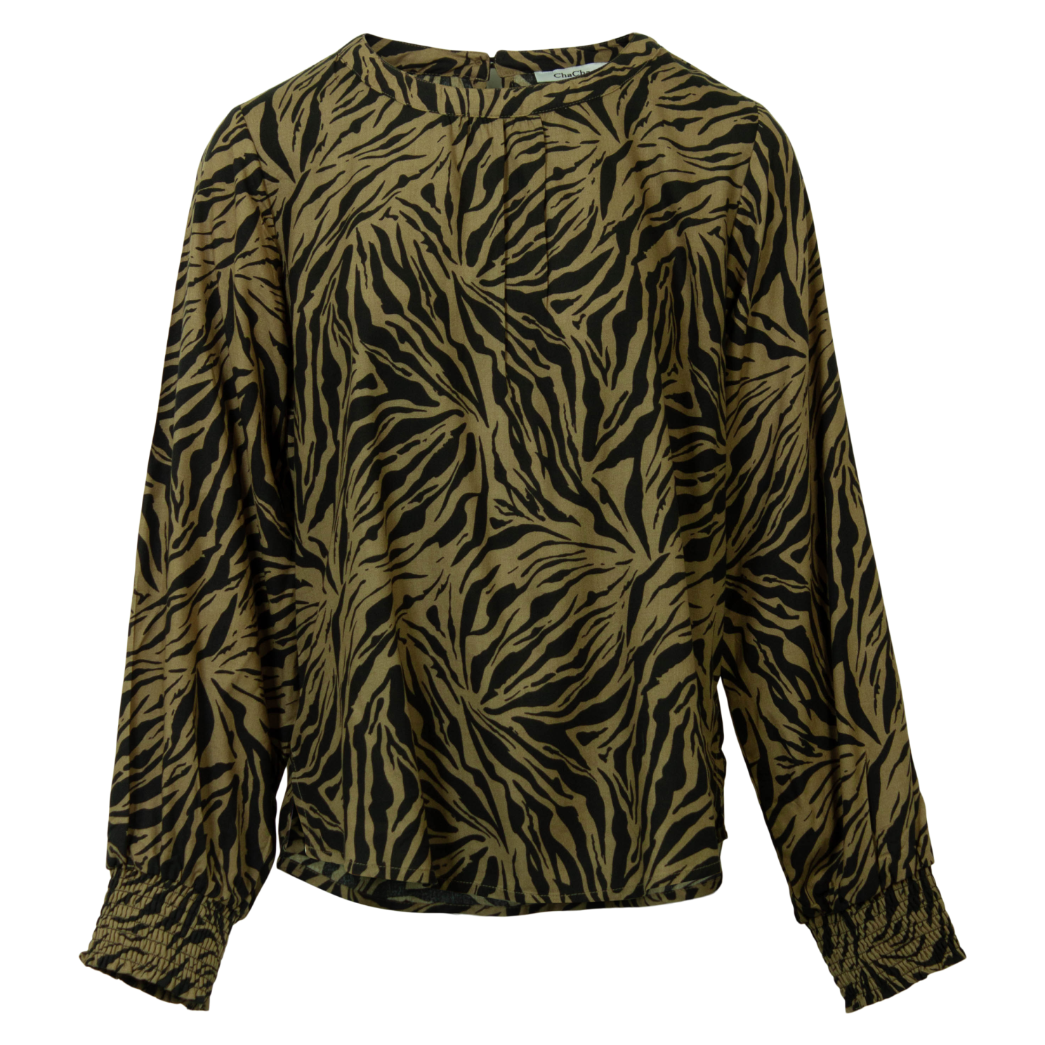 Køb ZbyZ Dame Bluse - Print 1 Khaki - 46/48 online billigt tilbud rabat tøj